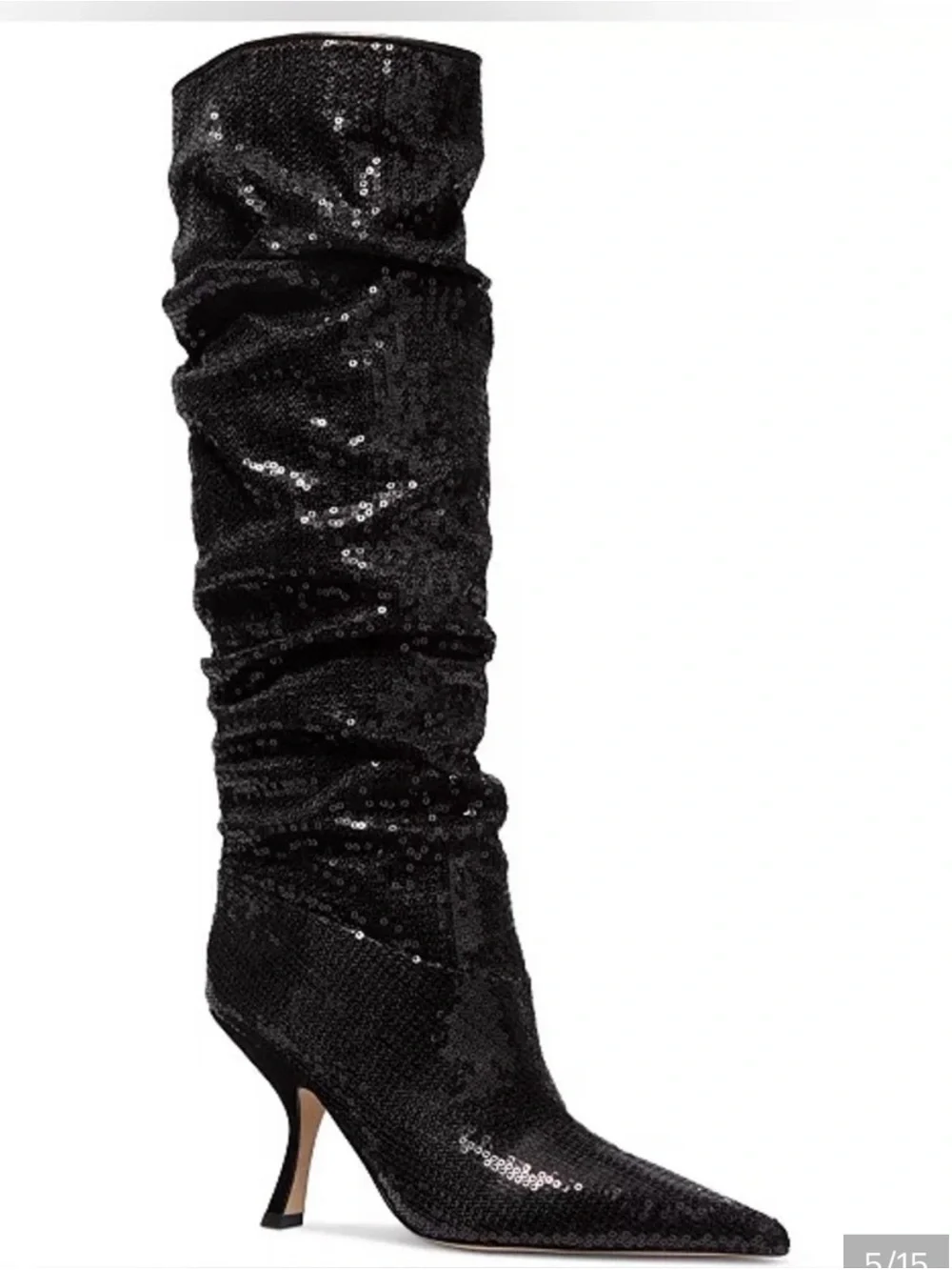 Michael Kors Luna Slouch Black Sequin Over-the-Knee Slouch Boot NEW